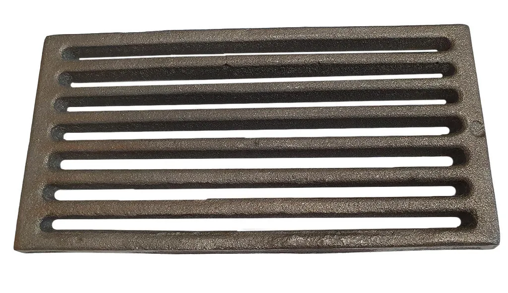 Grille plate 310x160mm en fonte robuste pour barbecue et cheminée