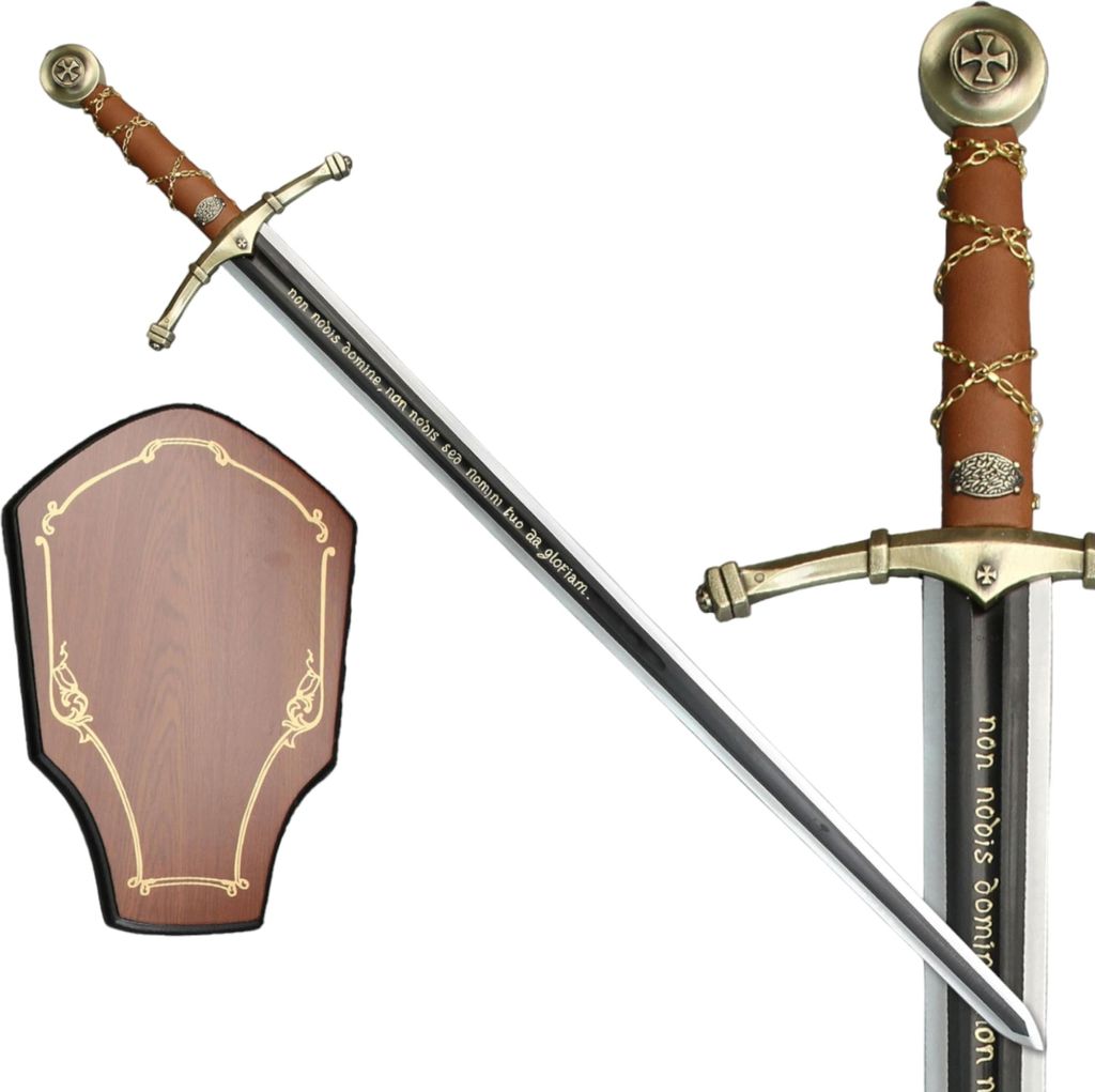Dekoschwert aus Metall mit Scheide, inspiriert vom Mittelalter, Requisit & Kostümzubehör, ungeschärft, Sammlerstück als Geschenk SW-601