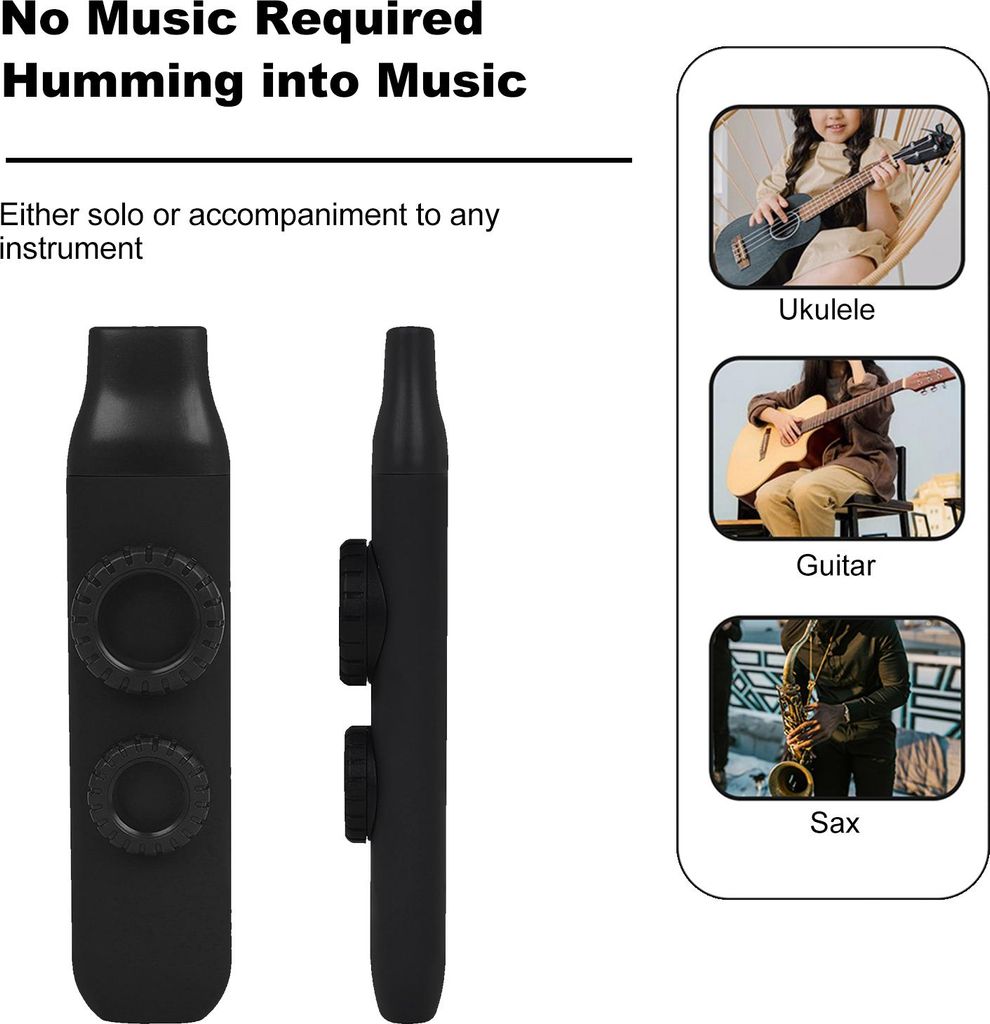 Kazoo fr Kinder, ABS-Kazoo-Fl?te Kazoos fr Erwachsene Kazoo mit 1 Mundstck + 10 Membranen fr Anf?nger, Lustiges Instrument (BLACK)