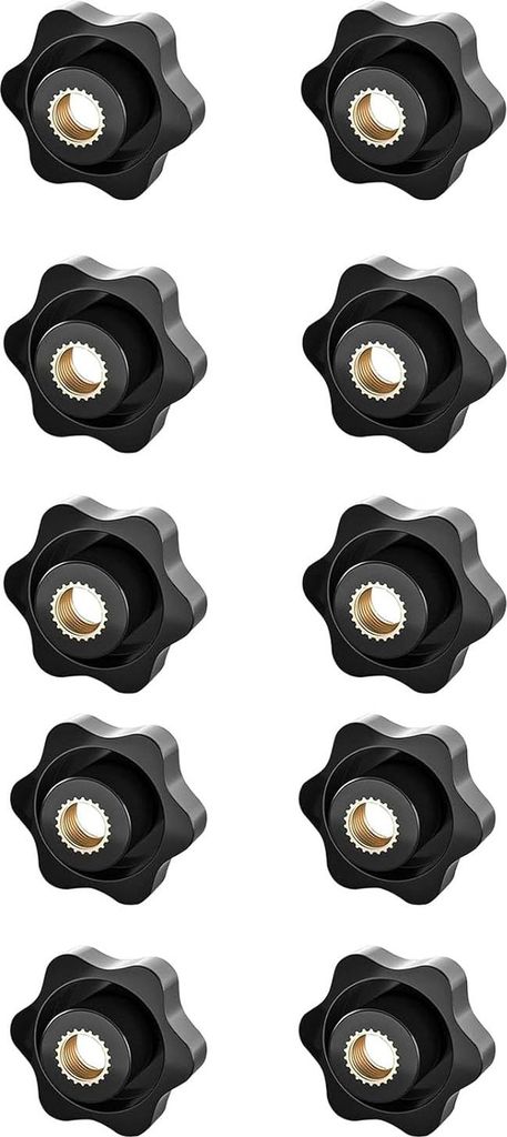 10x Sterngriffmutter M10 38 Klemmmutter mit Innengewinde Raendelmutter Fluegelmutter fuer Maschinen Industrie Moebel M10 Muttern Klemmhebel Sternkopf