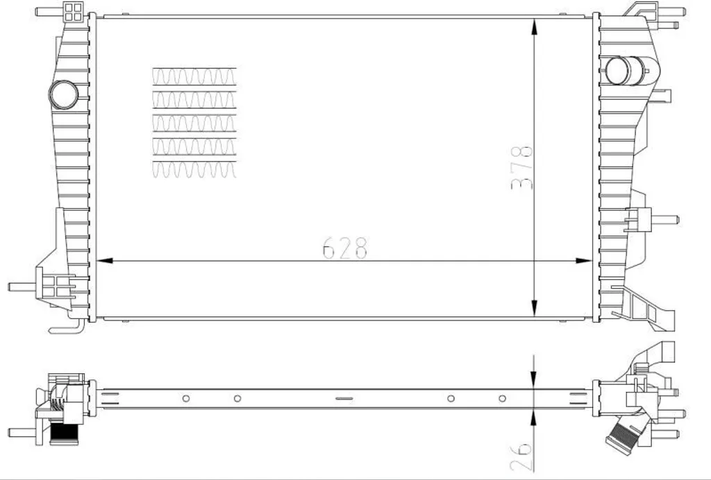 Radiateur NRF 550004 pour Fluence (L3) - Remplacement OE 214100068R