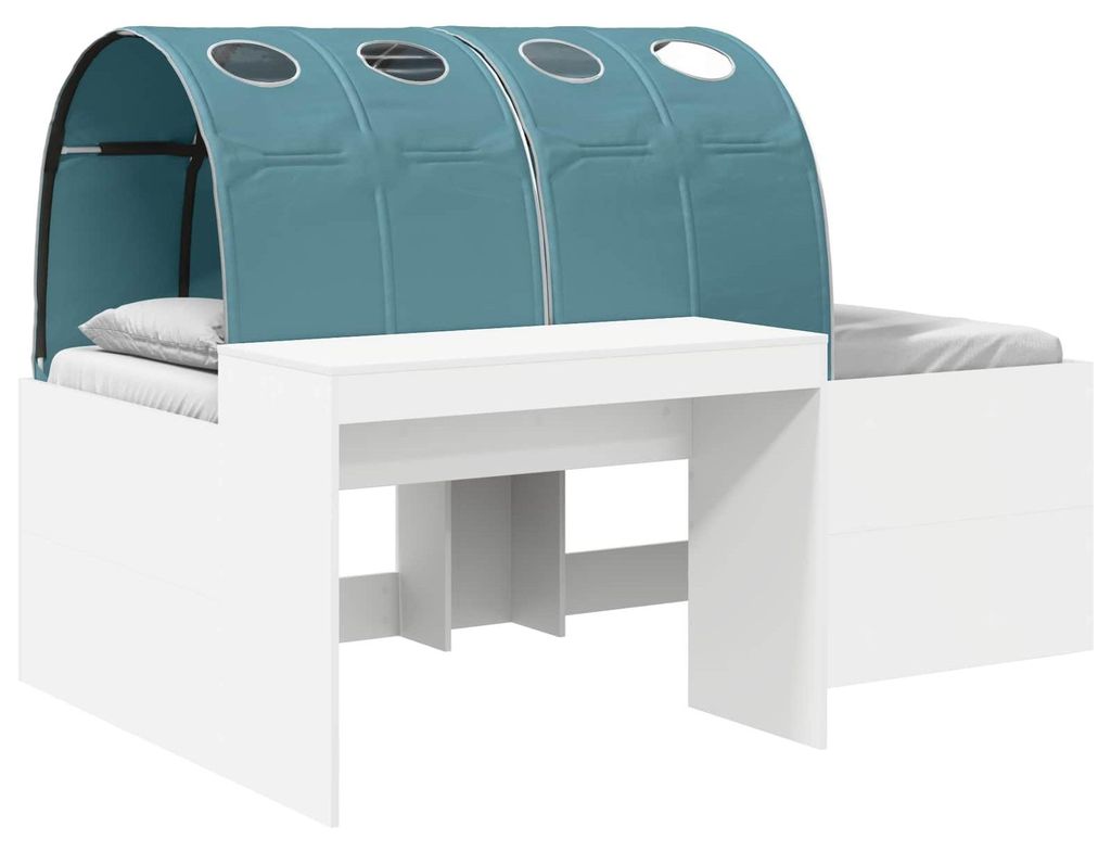 Bett mit Tunnel 4 pcs Artisian Eiche und Hellblau Holzwerkstoff