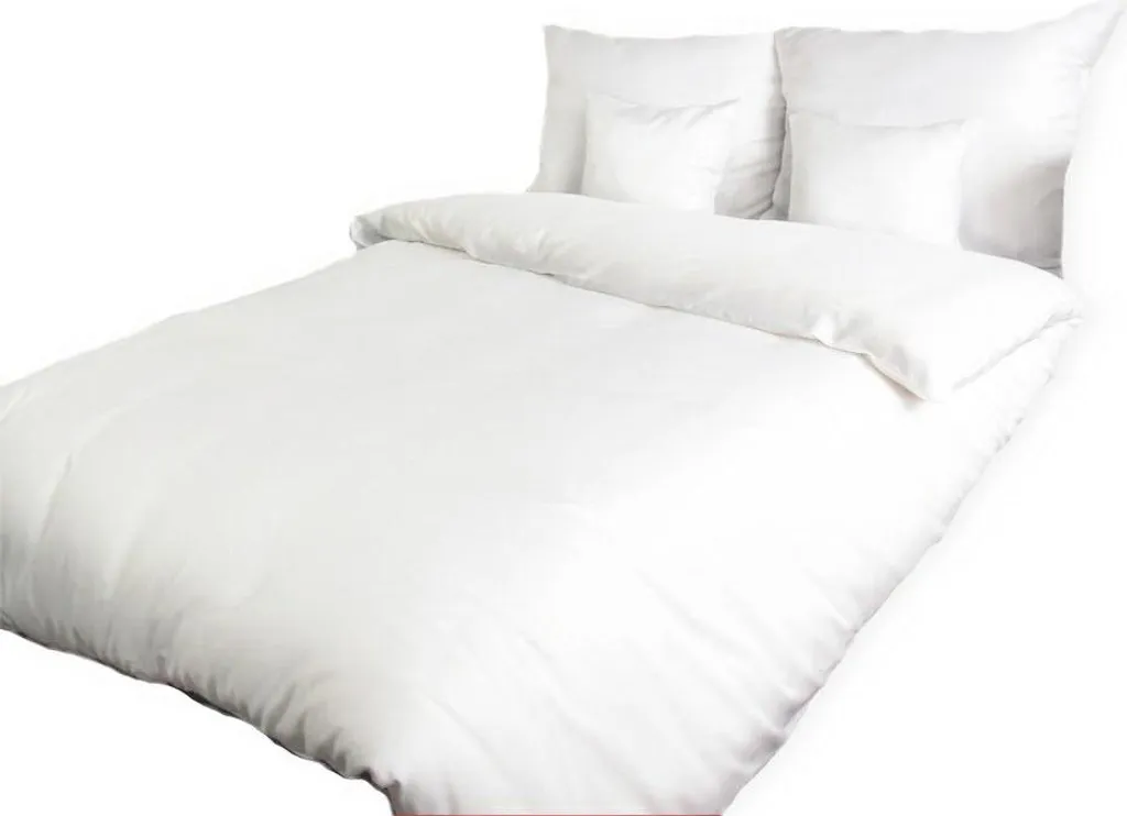 Housse de couette 140x200 coton épais KARO blanc durable sans plis