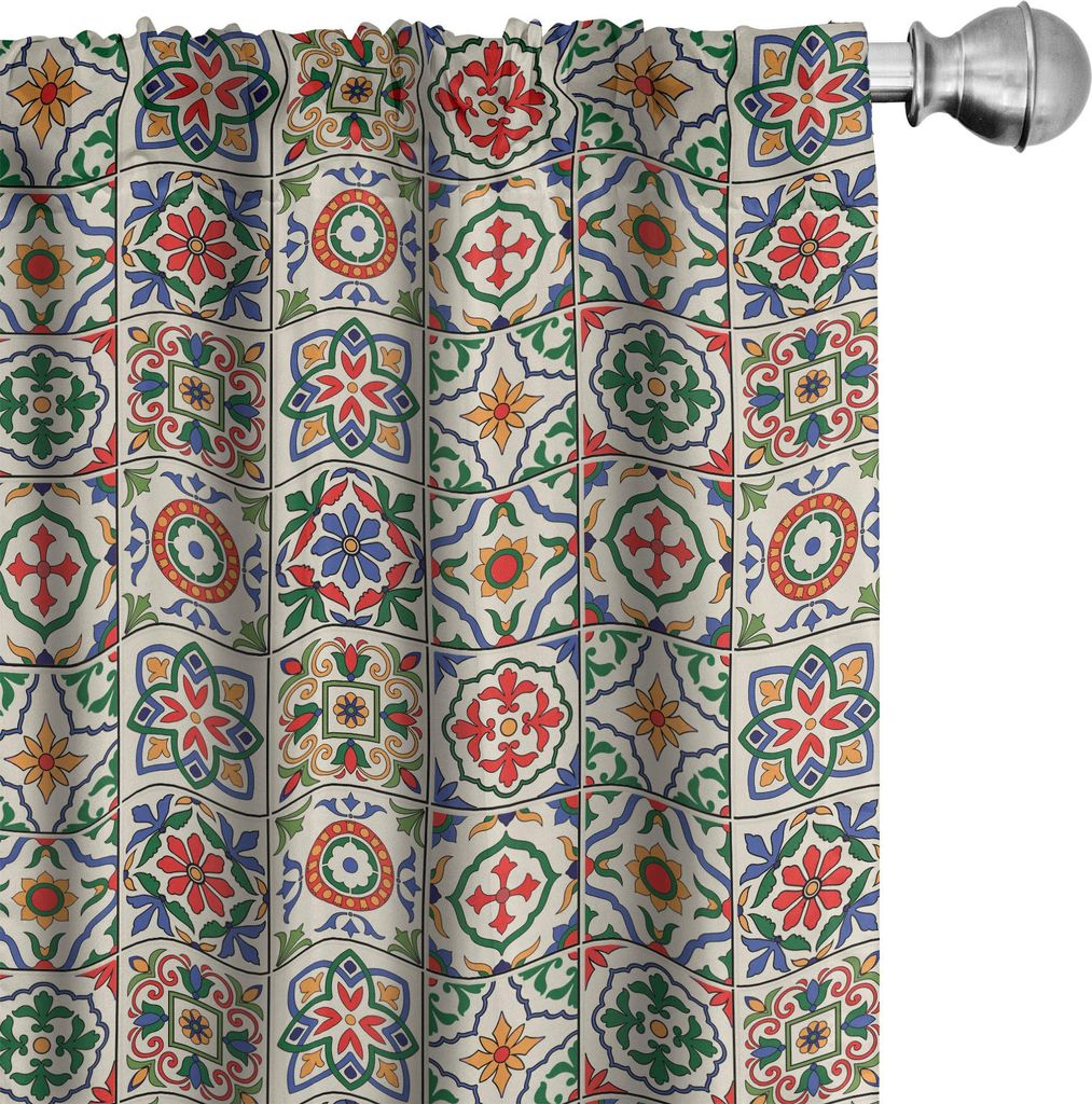 ABAKUHAUS marokkanisch Vorhänge, Gardinen, Bunt Azulejo Produktbild 