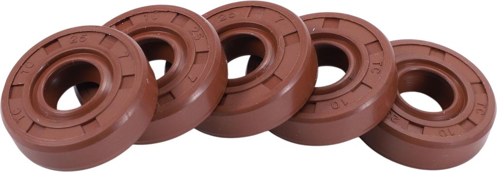 Universal Öldichtung TC Doppellippe Mit Stahlfeder Dichtring Drehwellendichtung 10x25x7mm Hochdruck Fluor Kautschuk Braun 5 Stück