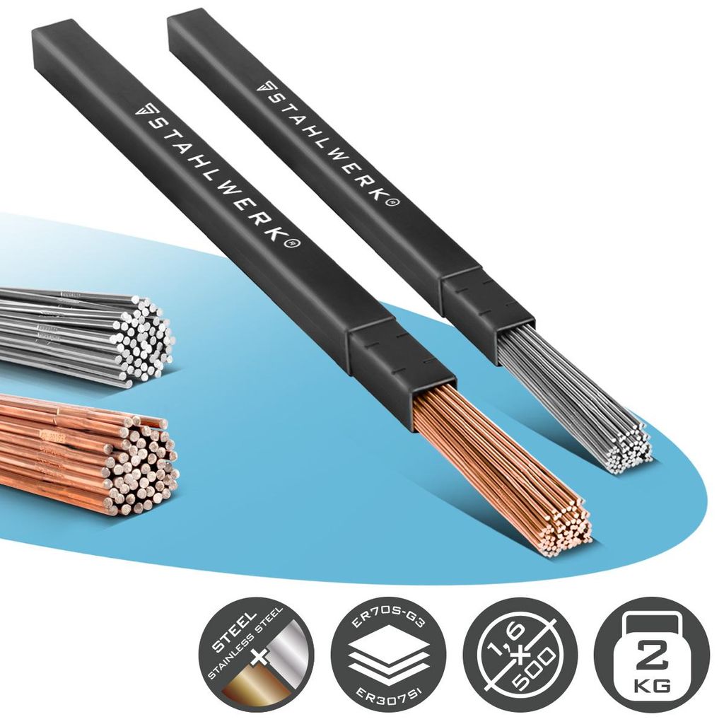 STAHLWERK Zváracie tyce TIG set ocel a nerezová ocel 1,6 mm Obrázok produktu 