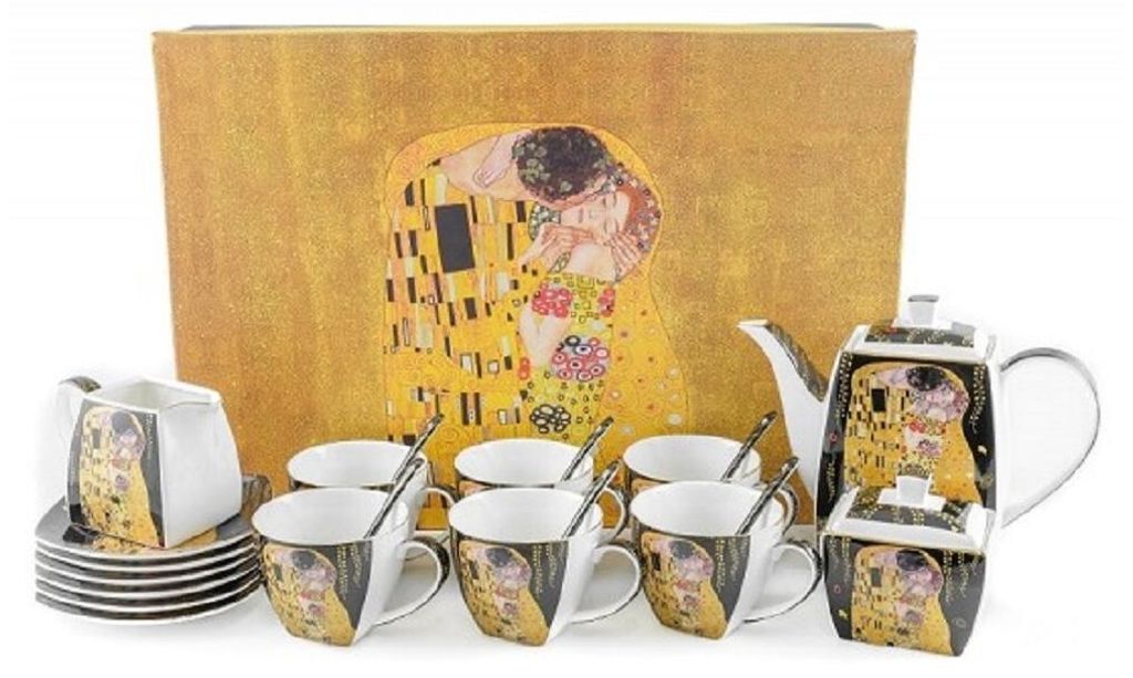 HOME ELEMENTS Set da tè  15 pezzi, Klimt, Kiss dark Immagine del prodotto 