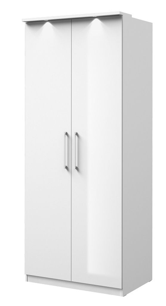Zweitüriger Kleiderschrank OLIKA – Breite 90 cm, weiß