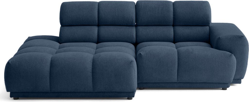 Lisa Design Matera - links 3-Sitzer mit verstellbaren Kopfstützen aus strukturiertem Stoff , Blau