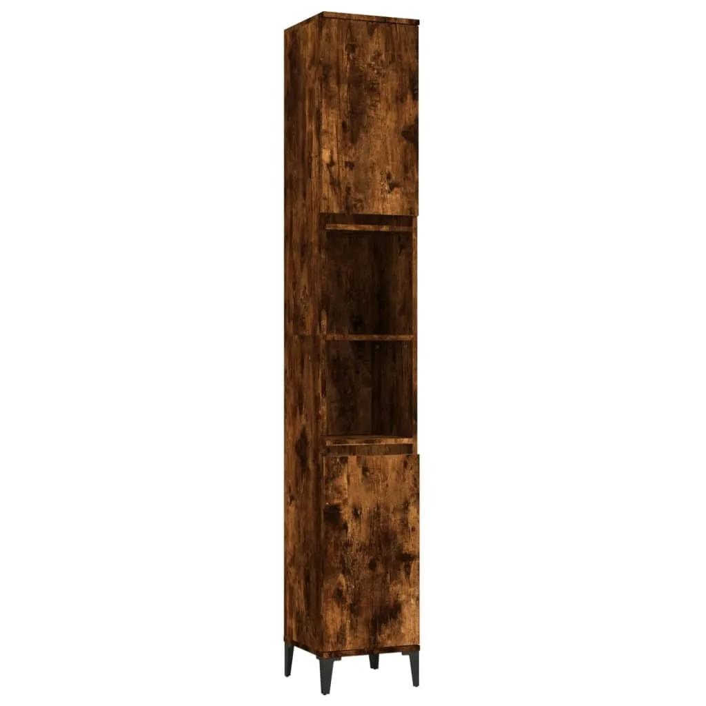Mobile Bagno Colonna Rovere Fumé 30x30x190 cm vidaXL Salvaspazio