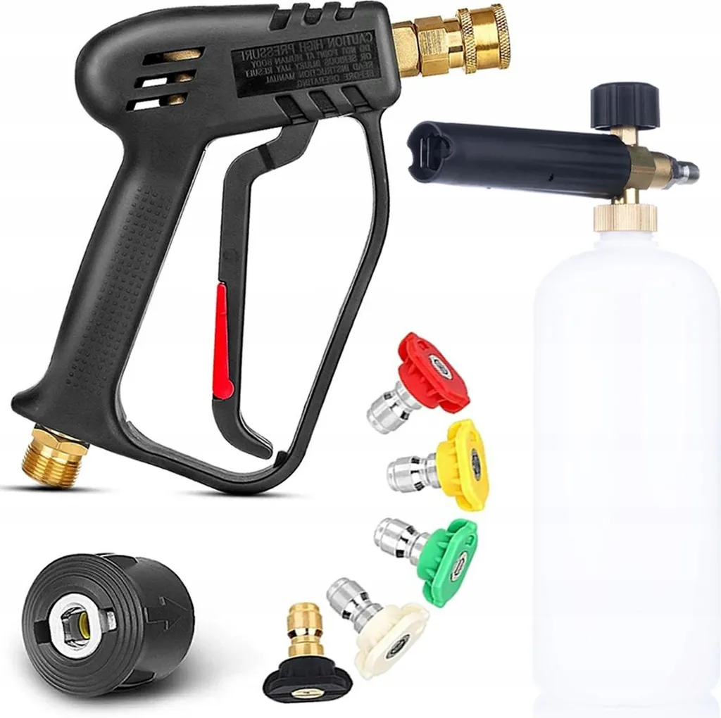 Kit Lavaggio Auto Professionale Rosfix: Pistola 300 Bar + Foam Lance 1L