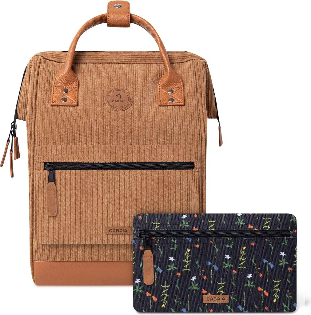 Zaino Cabaia Dubai Adventurer 18L Marrone - Velluto Sostenibile Porta PC