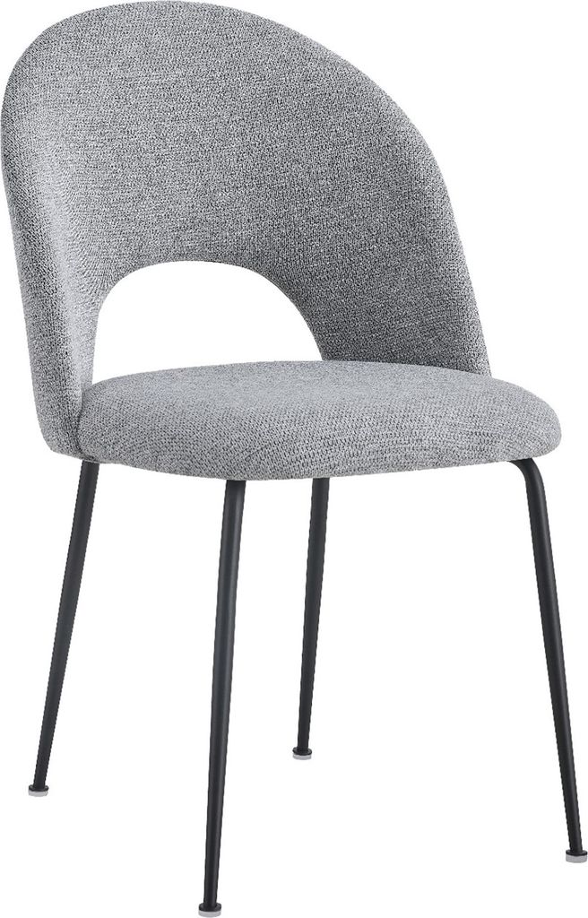 Polsterstuhl grau modern Megan – Esszimmerstuhl im skandinavischen Loft-Stil mit Metallbeinen, ergonomisch & bequem