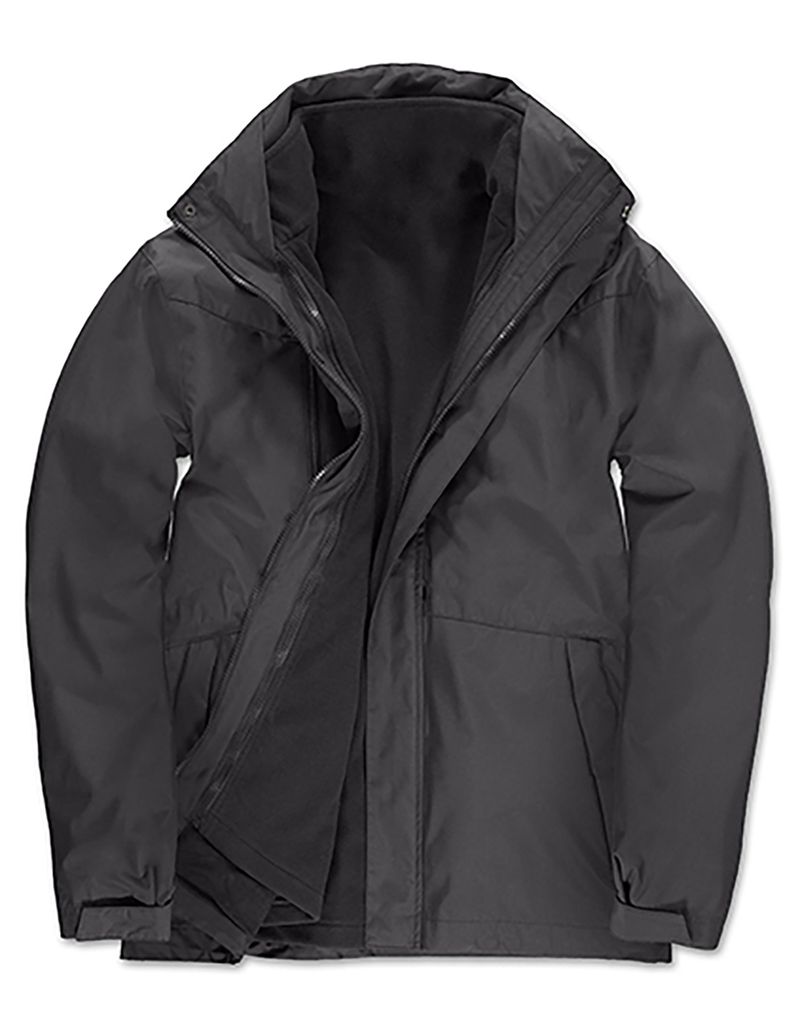 B&C Herren Funktionsjacke Winterjacke Gefüttert Innenjacke Outdoor Zip, Größe:S, Farbe:Dark Grau