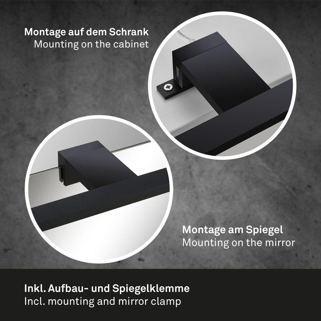 LED-Aufsatzleuchte - Schwarz - Weiß - Metall - Kunststoff - Produktbild 