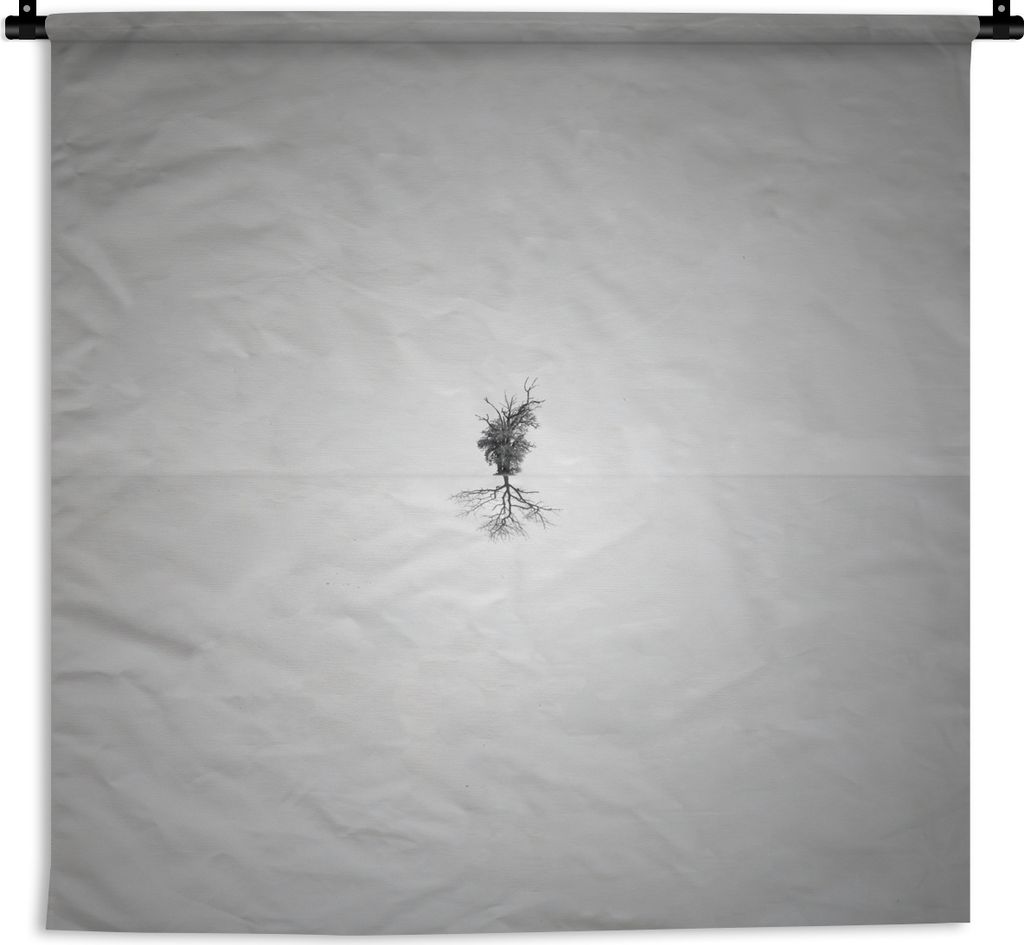 MuchoWow Wandteppich Wandbehang Minimalismus Baum mit Reflexion 90x90 cm Tapisserie Dekoration Wandtuch - Wandaufhänger