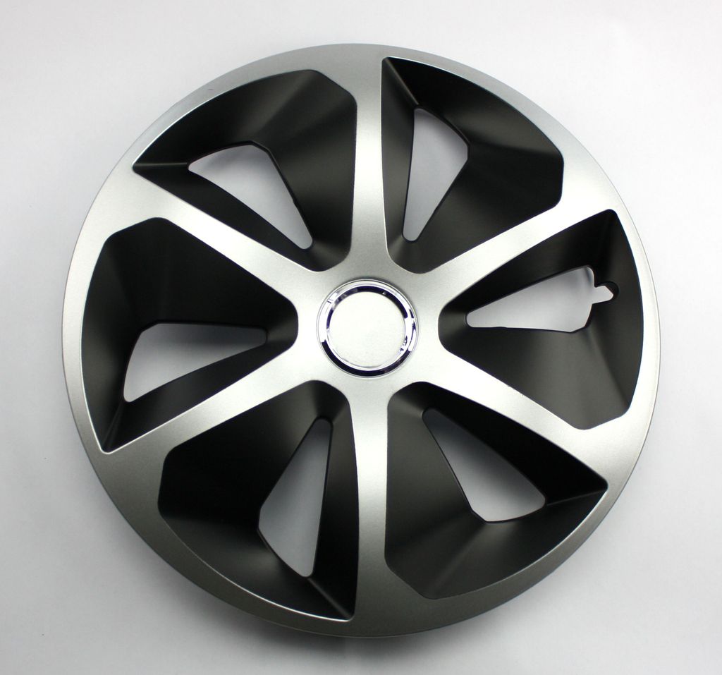 SET Radkappen Radzierblenden 4er Satz 15 ROCO RING MIX silver-black