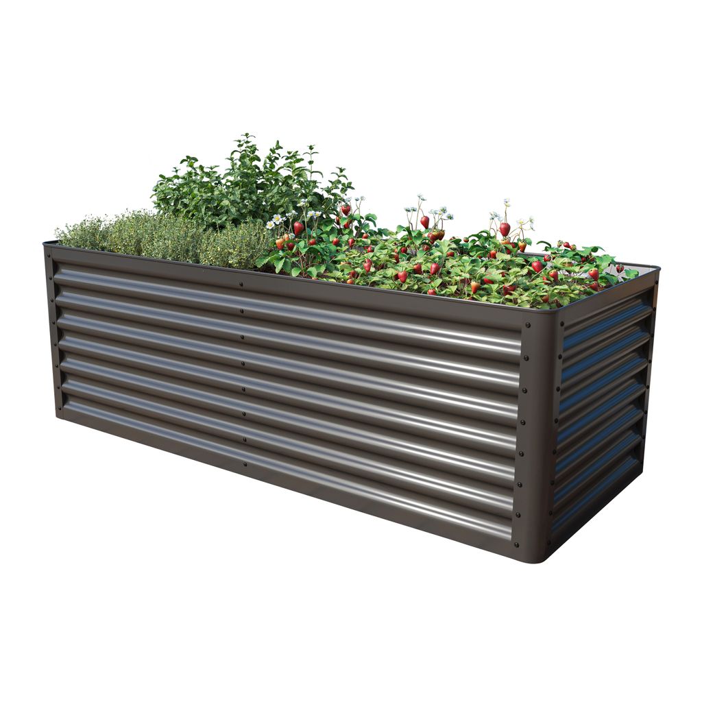 PRIMEYARD Carré potager surélevé LUCA, acier, anthracite Image du produit 