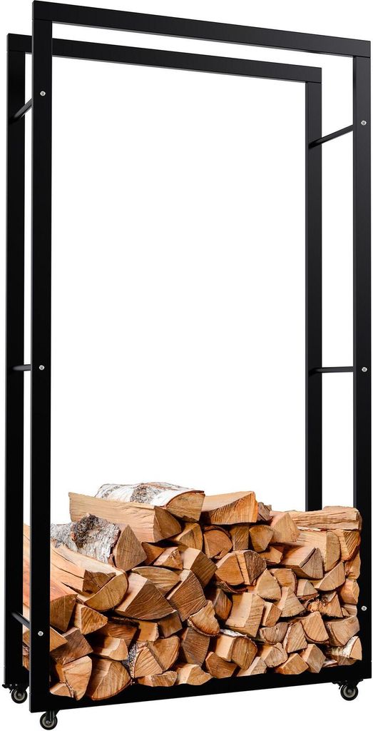 Dřevěný stojan Keri s kolečky 25x80x150, černý kov Obrázek produktu 