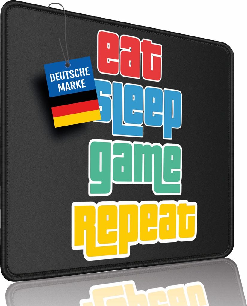 Mauspad; Größe: 30x25 cm Farbe: Eat Sleep Game Repeat