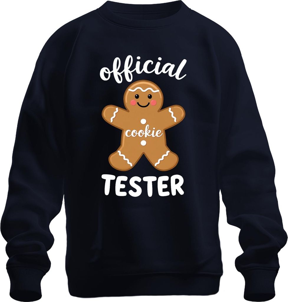 official cookie tester Lebkuchenmann Weihnachten Plätzchen Backen Uni Sweatshirt Pullover, Navy, M