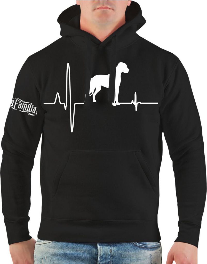 Herren Kapuzenpullover Deutsche Dogge Herzschlag
