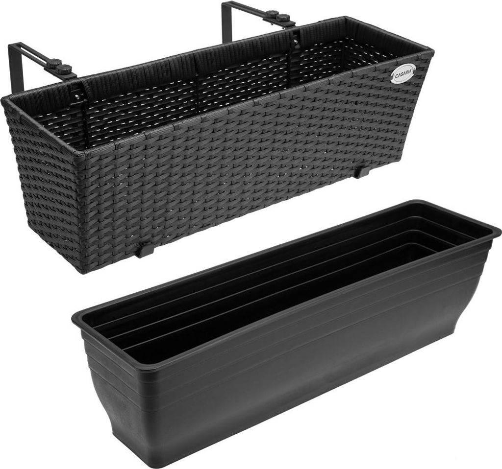 2x Bac à fleurs 11 litres support de montage intérieur Image du produit 