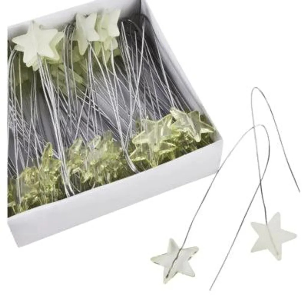 Set de 72 étoiles décoratives en acrylique vert de 40 x 5 cm pour fête