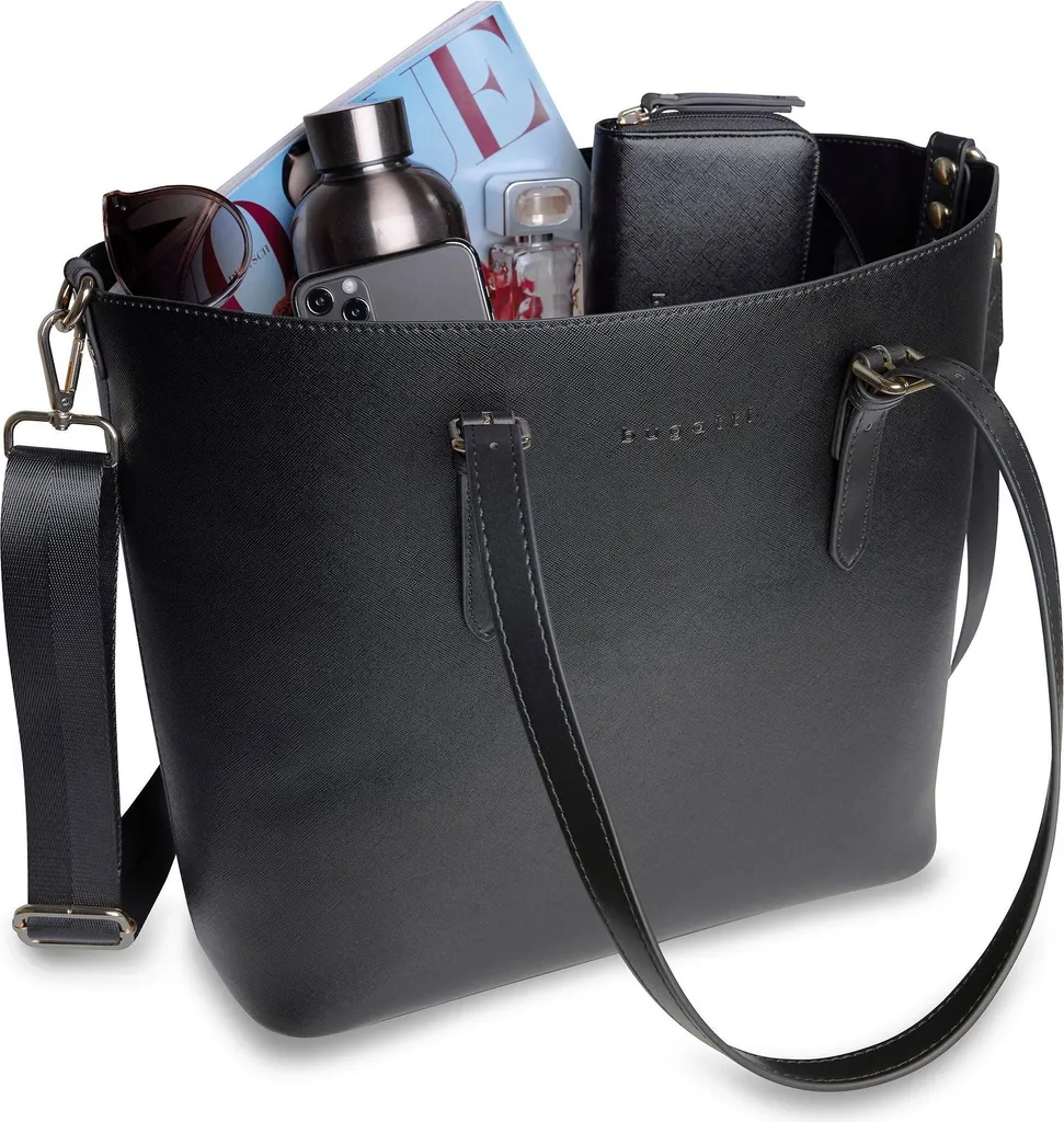 Fini les sacs rayés avec le cabas bugatti Ella Saffiano Noir robuste - 7