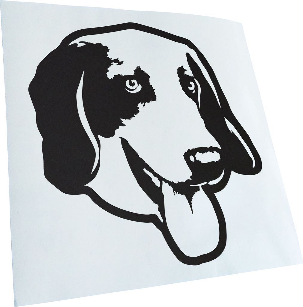 Kiwistar - Autoaufkleber - English Foxhound Hund - Mattschwarz - 50x45cm - Aufkleber für Auto, Laptop, Fahrrad, LKW, Motorrad mehrfarbig JDM Decal...