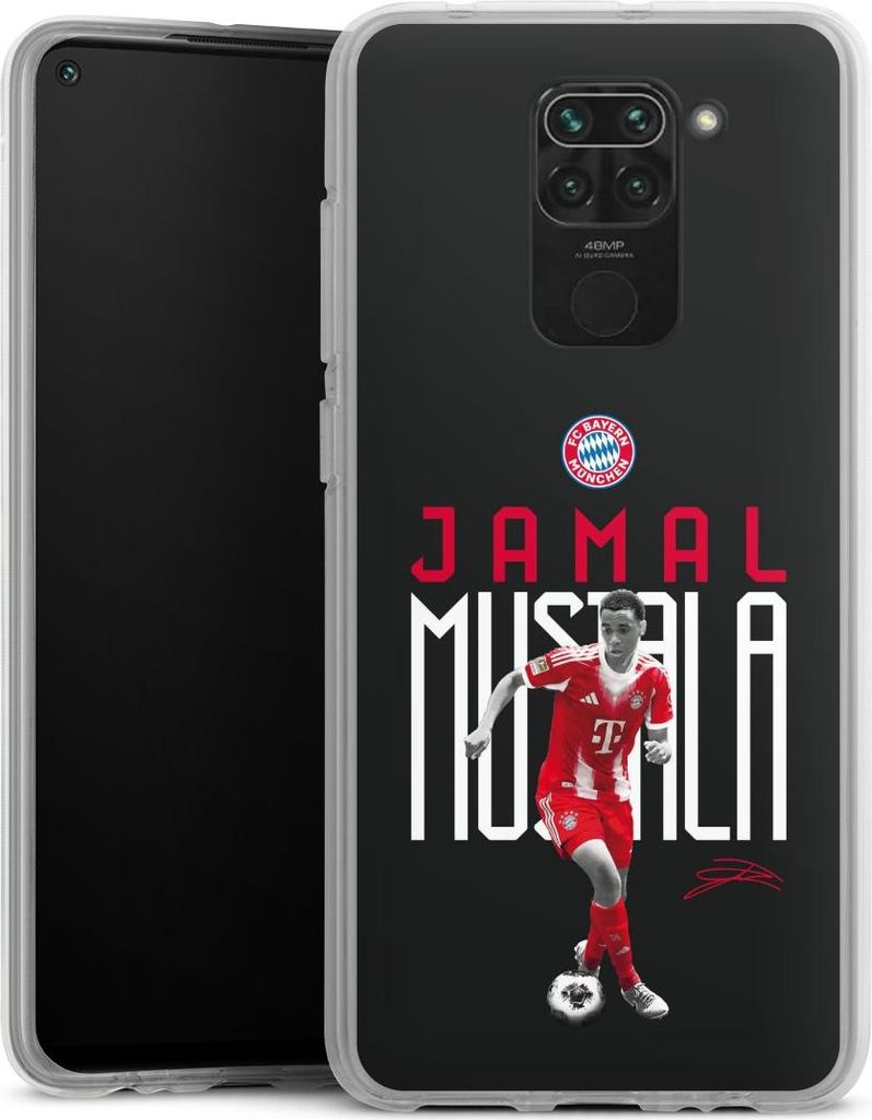DeinDesign Handyhülle für Xiaomi Redmi Note 9 Silikon Hülle Case Smartphone Schutzhülle FC Bayern München Offizielles Lizenzprodukt Jamal Musiala