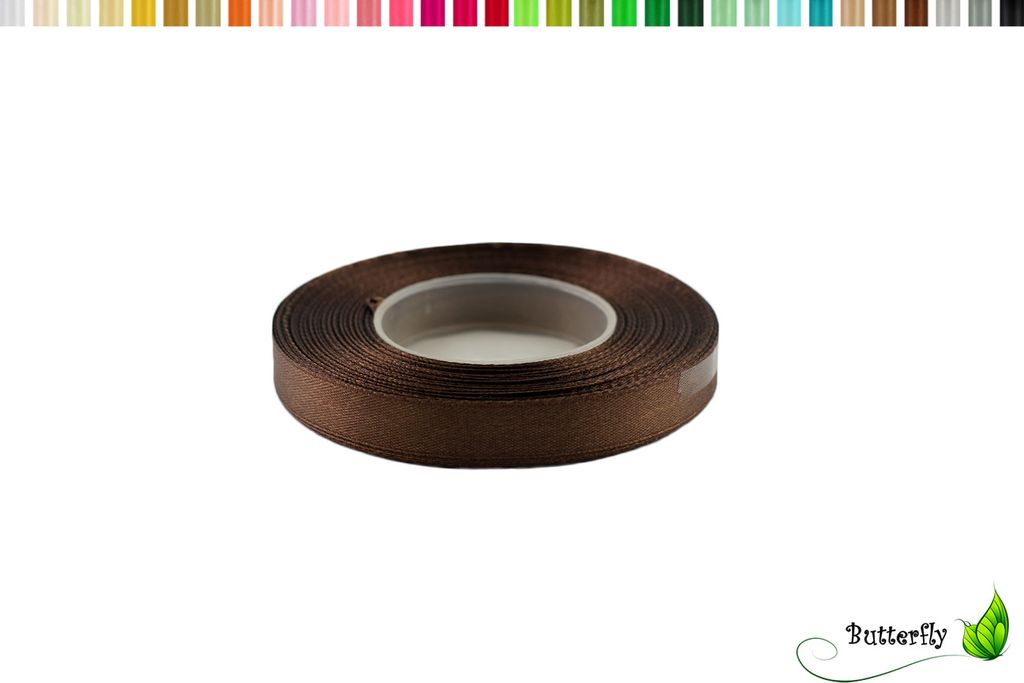Satinband 12mm x 32m Rolle, Farbe:135 braun Produktbild 
