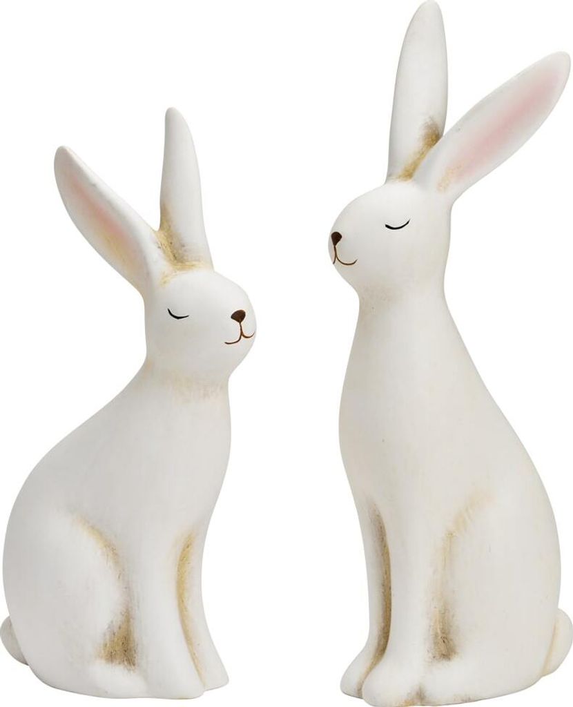 Osterhasen Hasenfigur Osterdeko Dekohase weiß 2er 24 cm