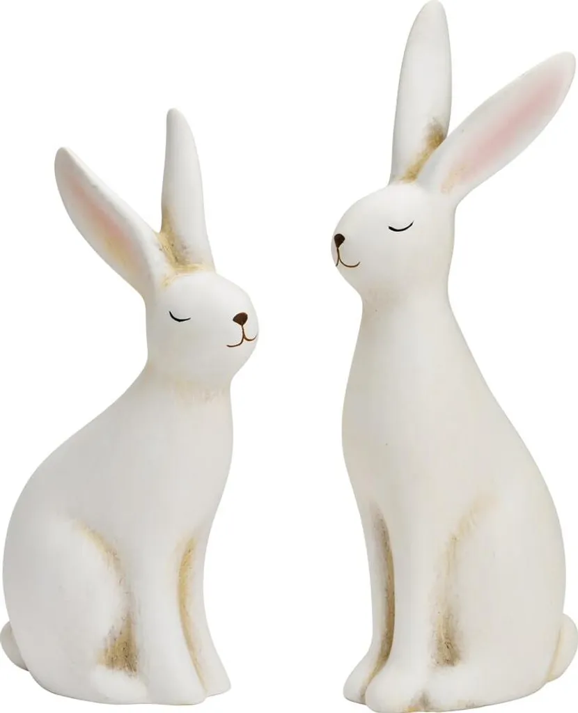 Statue lapin de Pâques blanc design moderne pour centre de table 24 cm