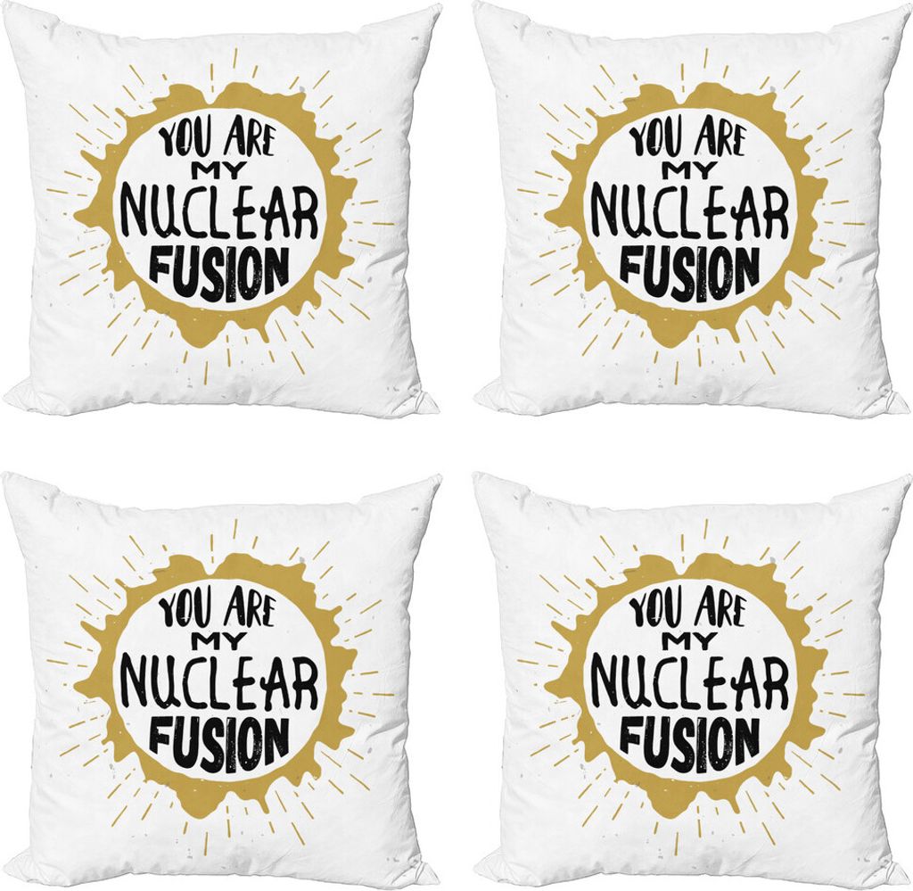 ABAKUHAUS Sprichwort Kissenbezug Set (4 Stück), Cosmic-Stern-Liebe Nachricht, Moderner Doppelseitiger Digitaldruck, 40 cm x 40 cm, Sand Braun und ...