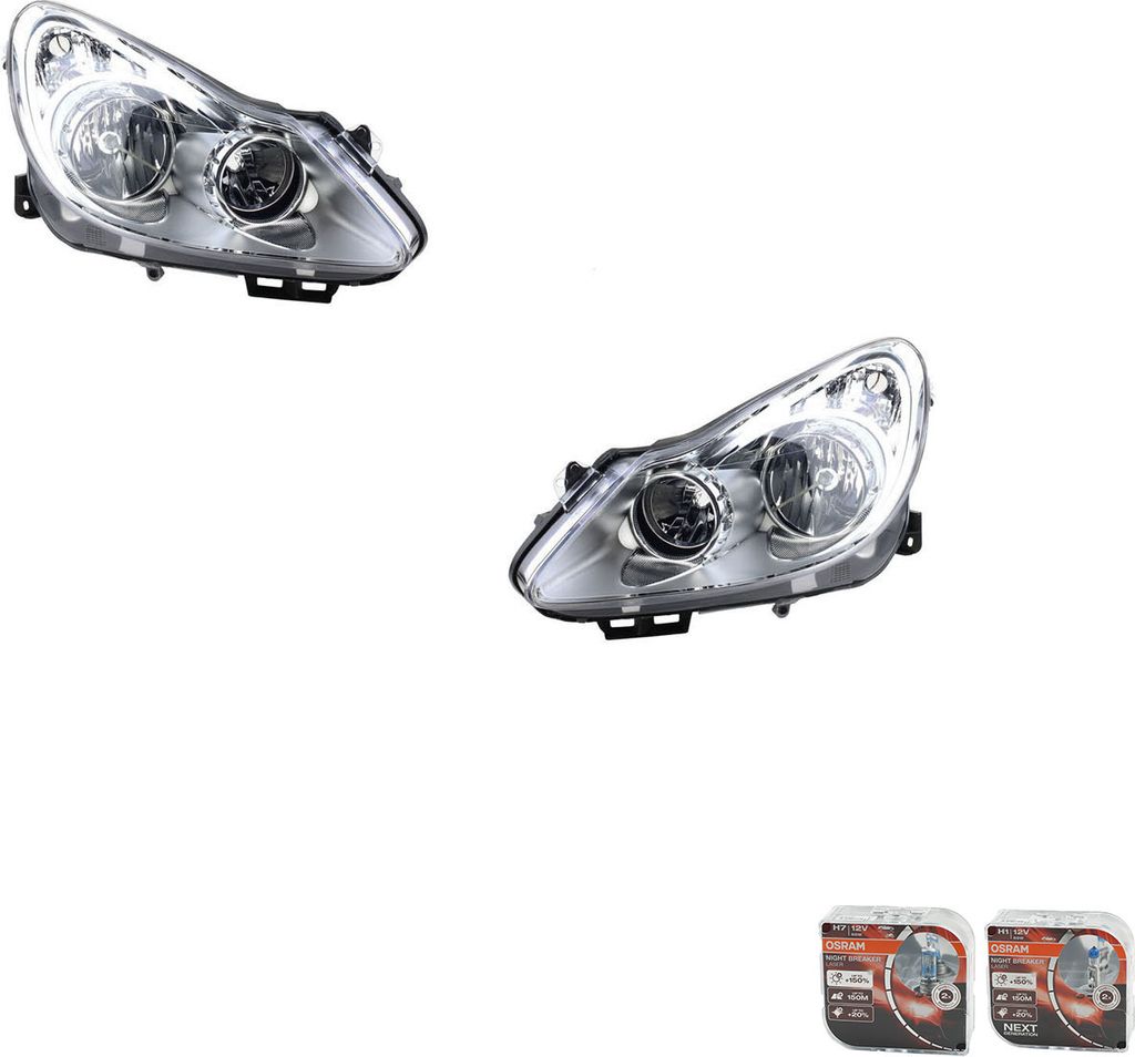 Johns, Scheinwerfer Osram Night Breaker Laser passend für Opel Corsa D Set L Rchrom Rah. 1216189 93189357 1216188 93189358