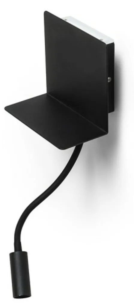 Liseuse murale LED avec chargeur USB pour chambre à coucher noir mat