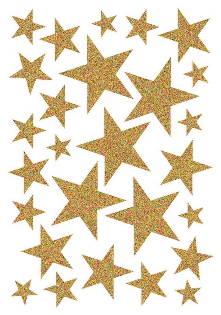 HERMA Weihnachts-Sticker MAGIC "Sterne gold" glittery 1 Produktbild 