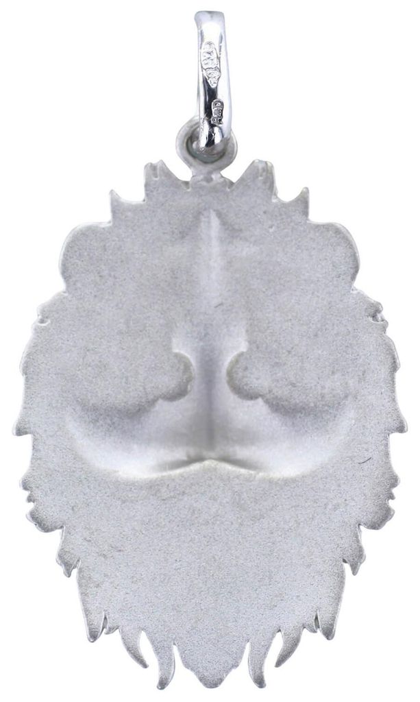 Anhänger Löwe Löwenkopf aus 925 Silber rhodiniert teilmattiert 28,1x19,3mm