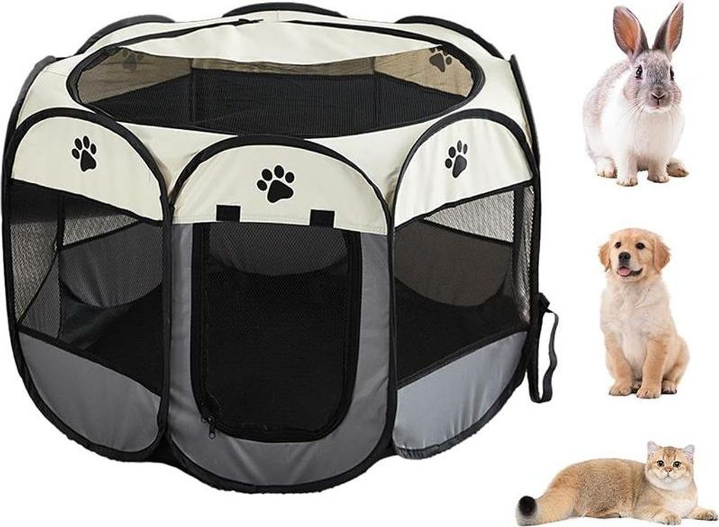 Faltbares Haustierzelt Katzen Hunde geeignet 4 Jahreszeiten Großraum Atmungsaktiv Kratzfest Tragbares Haustierhaus