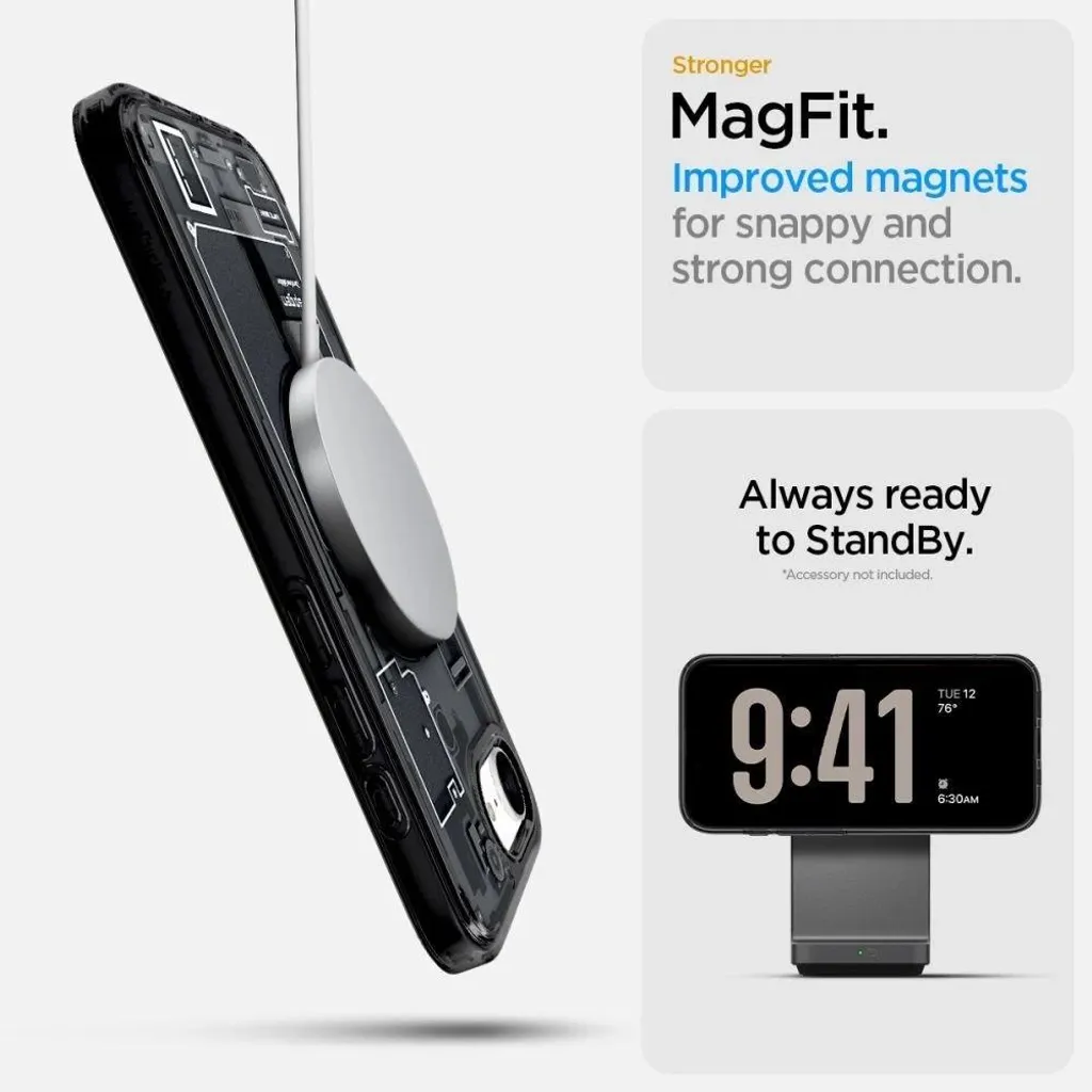 Protection iPhone 16E Coque Transparente MagSafe Spigen Ultra Hybrid - 12