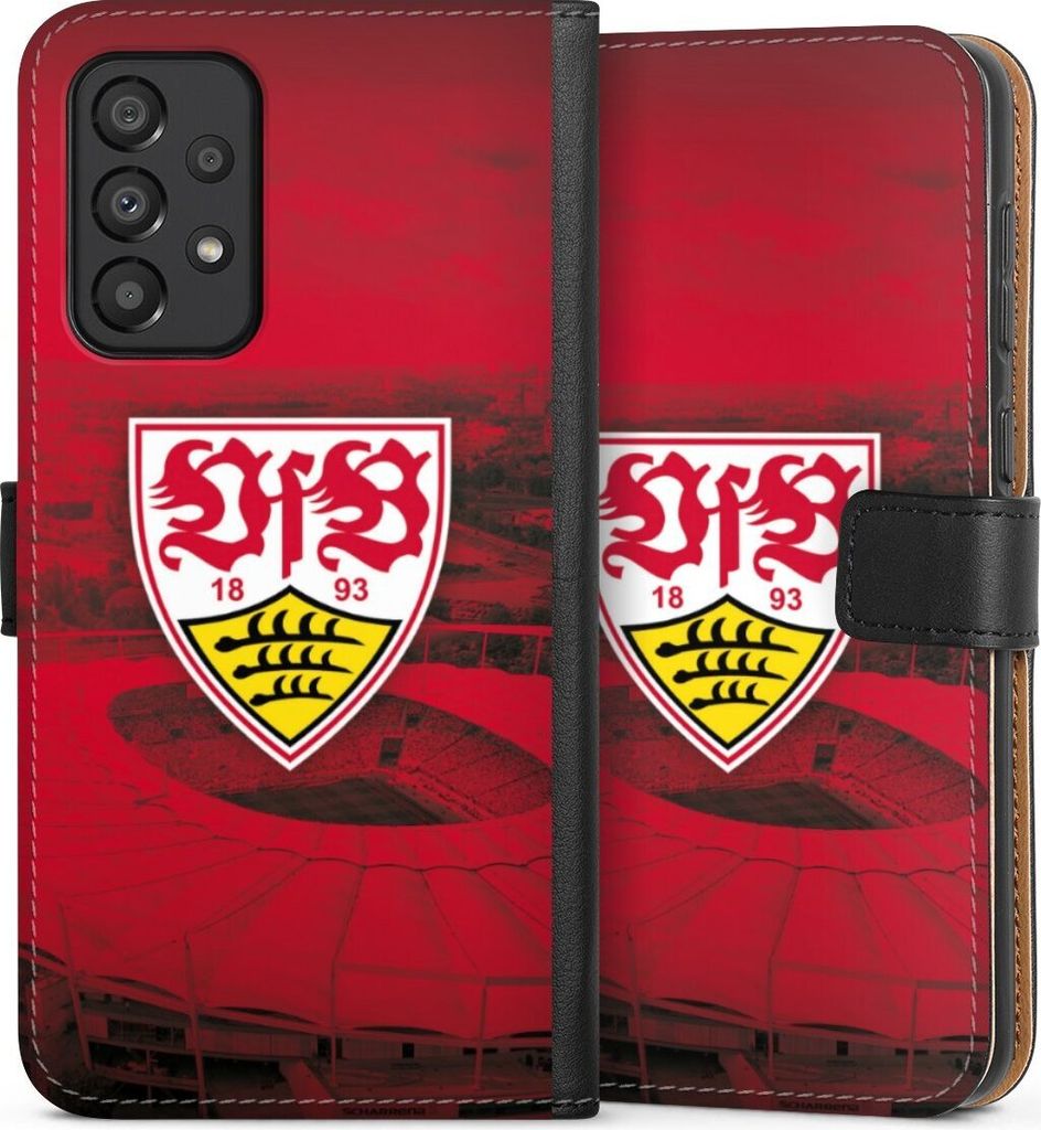 DeinDesign Klapphülle für Samsung Galaxy A33 5G Handytasche Lederhülle Tasche Offizielles Lizenzprodukt Stadion VfB Stuttgart
