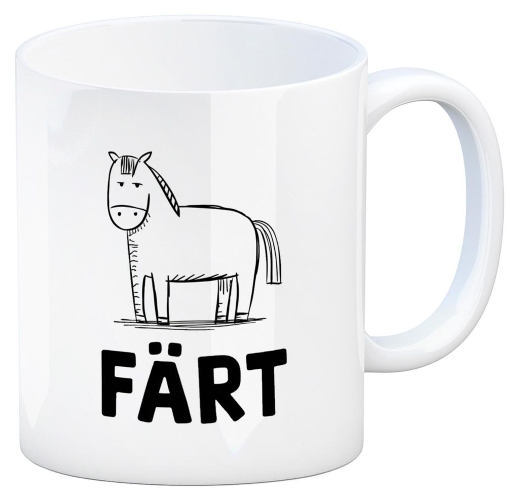Färt Kaffeebecher mit Pferdeskizze Produktbild 