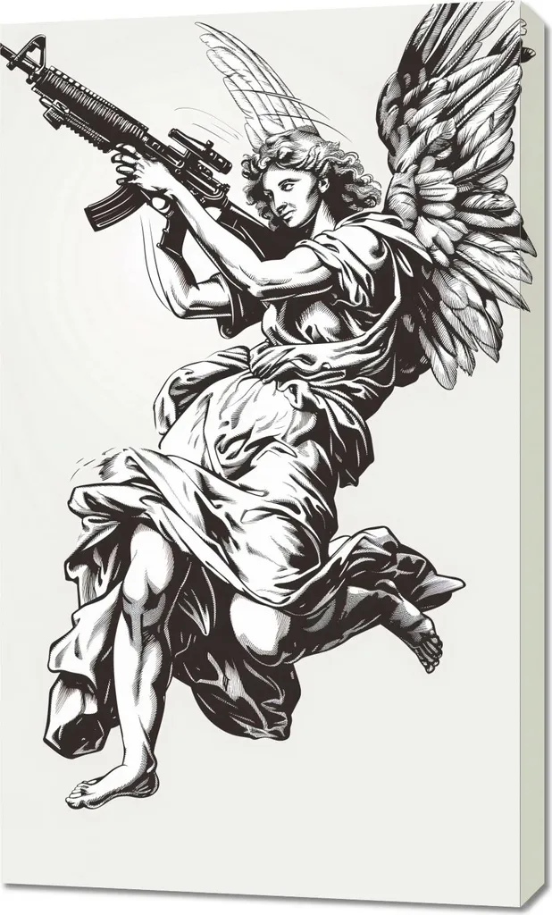 Image Ange de la Guerre 60x100 : Sublimer un Mur Vide avec Élégance