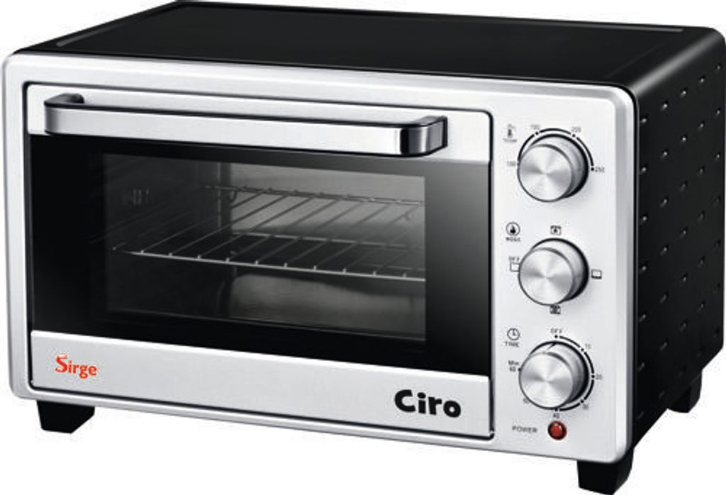 Sirge FORNO20L Mini - Ofen 21 Liter 1400 Watt mit Timer Mini Backofen Pizzaofen DOPPELGLAS (A13) und Anti-Verbrühungsgriff - 60 Minuten Timer - Ei...