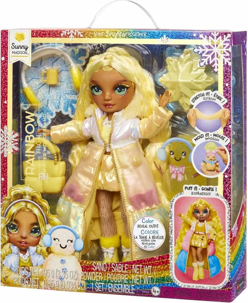 Poupée Mannequin Articulée Rainbow High Série Hiver avec Neige Magique