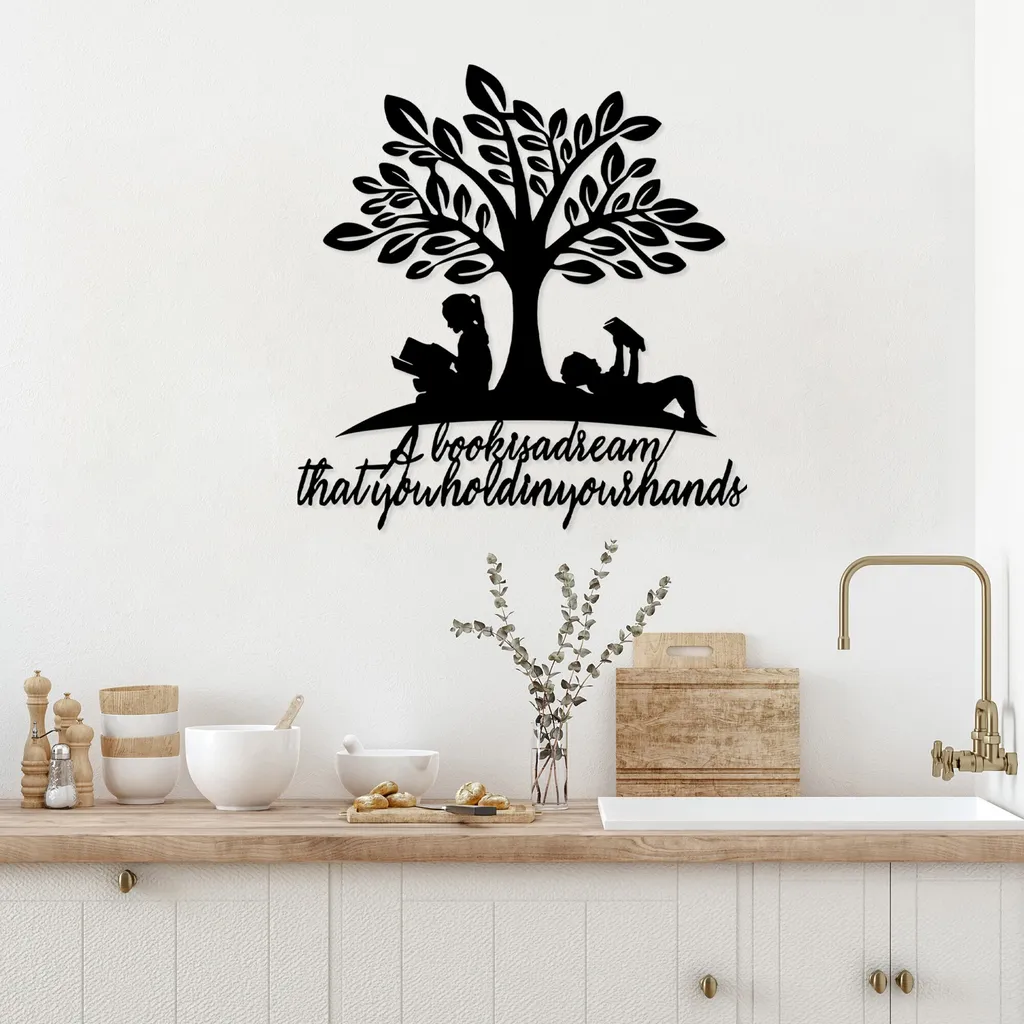 Décoration Murale Métal Noir Love 82x85 cm pour Habiller un Mur Vide
