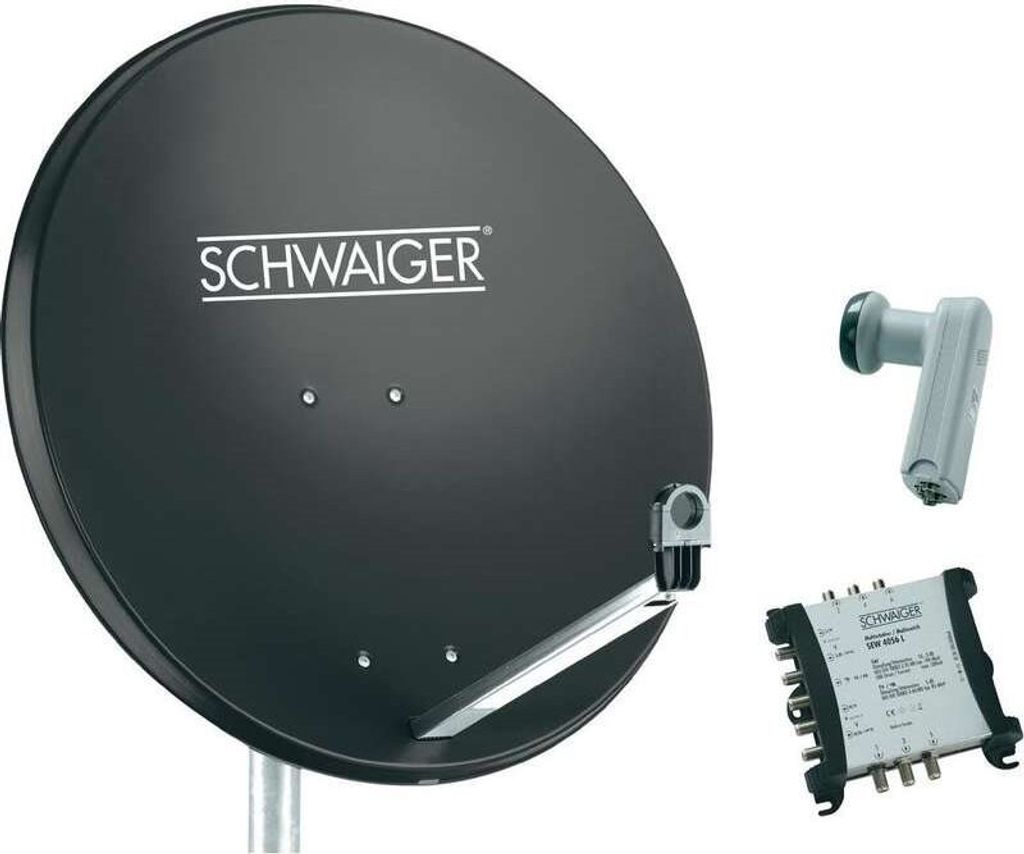 SCHWAIGER SAT Anlage 80 cm 6 Teilnehmer Quattro-LNB (ohne Produktbild 