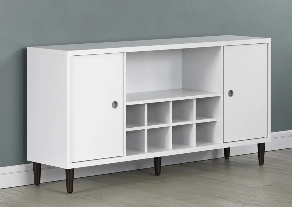 Buffet Evolution 2 portes avec range-bouteilles blanc et noir moderne - 29