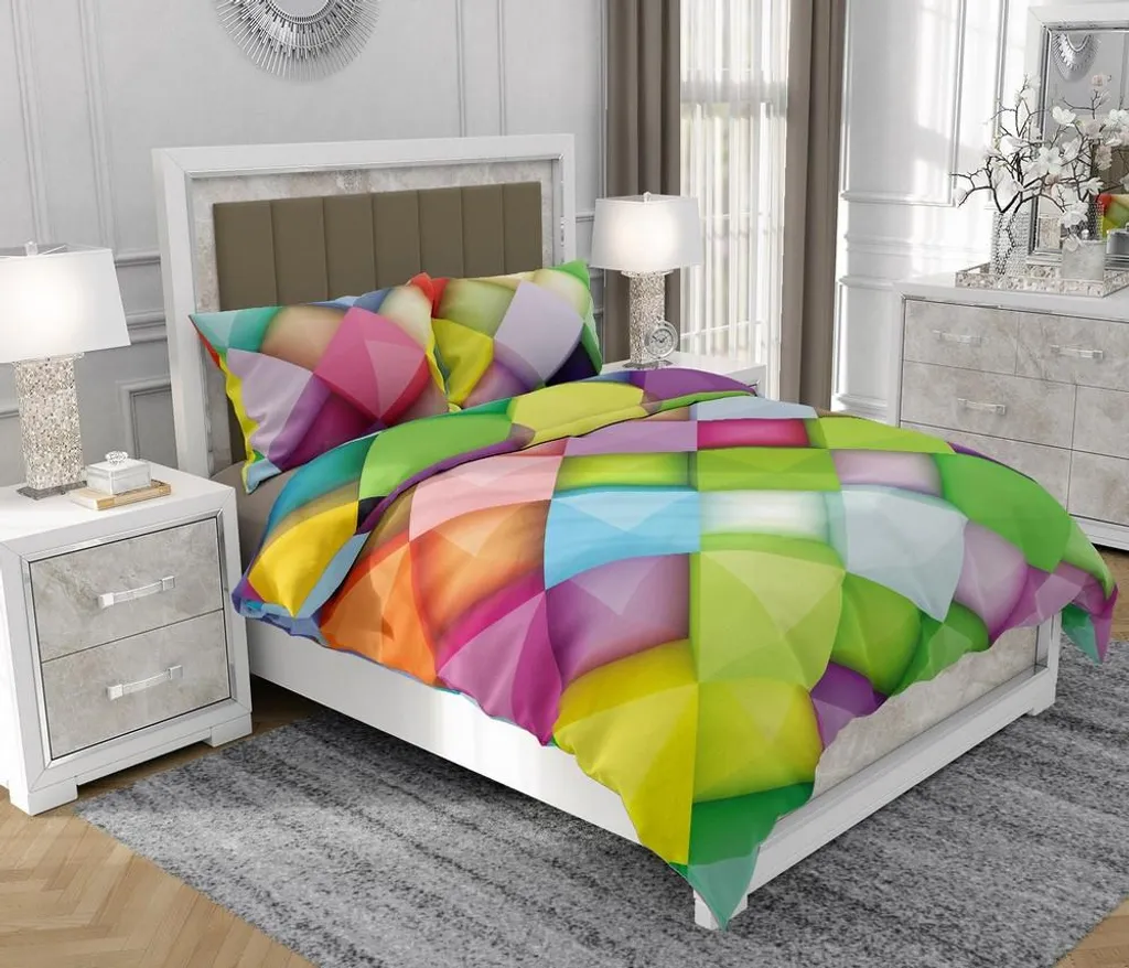 Set Copripiumino SOVIO Luxury 200x220: Atmosfera Astratta Multicolore